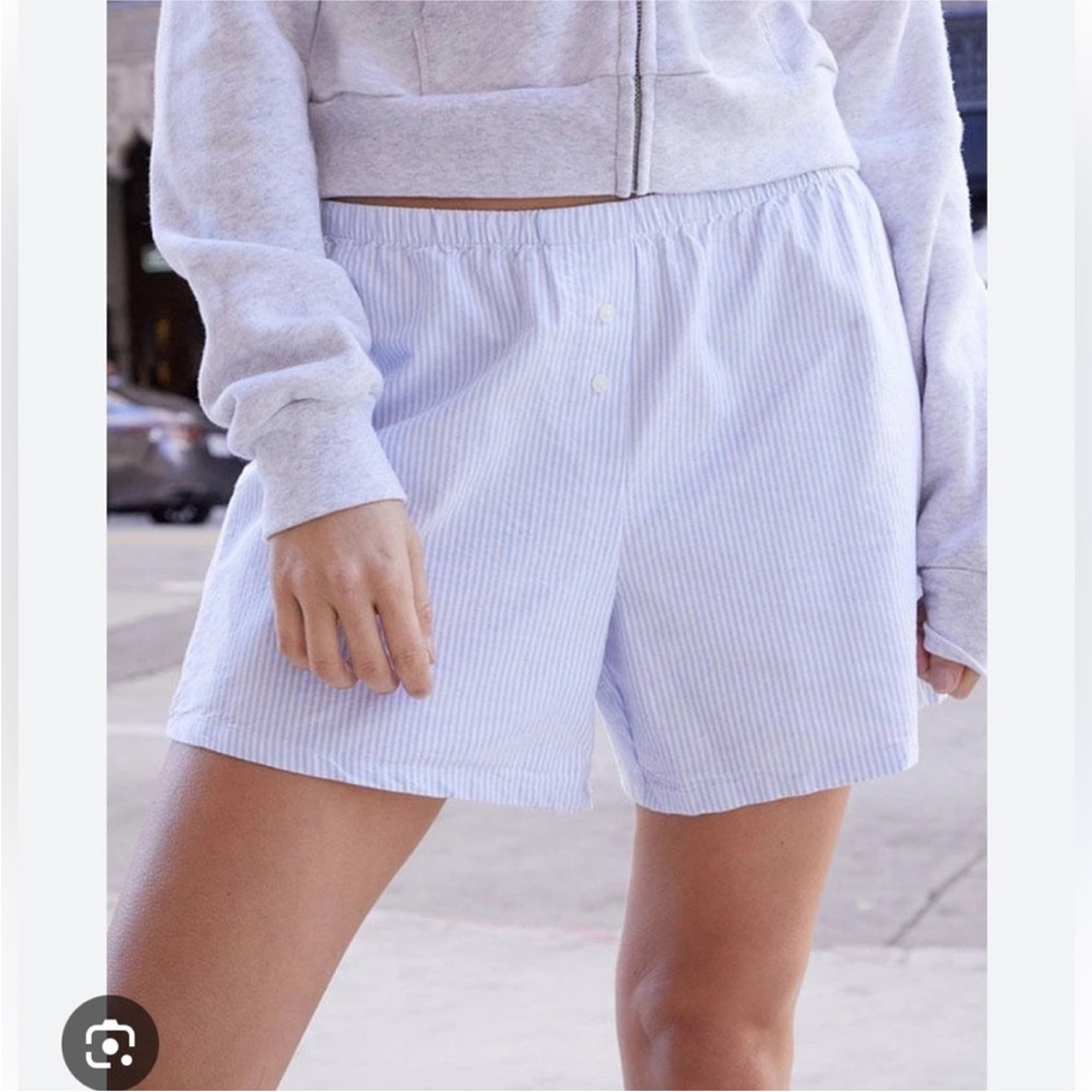 John Galt/Brandy Melville striped boxer shorts blue and white